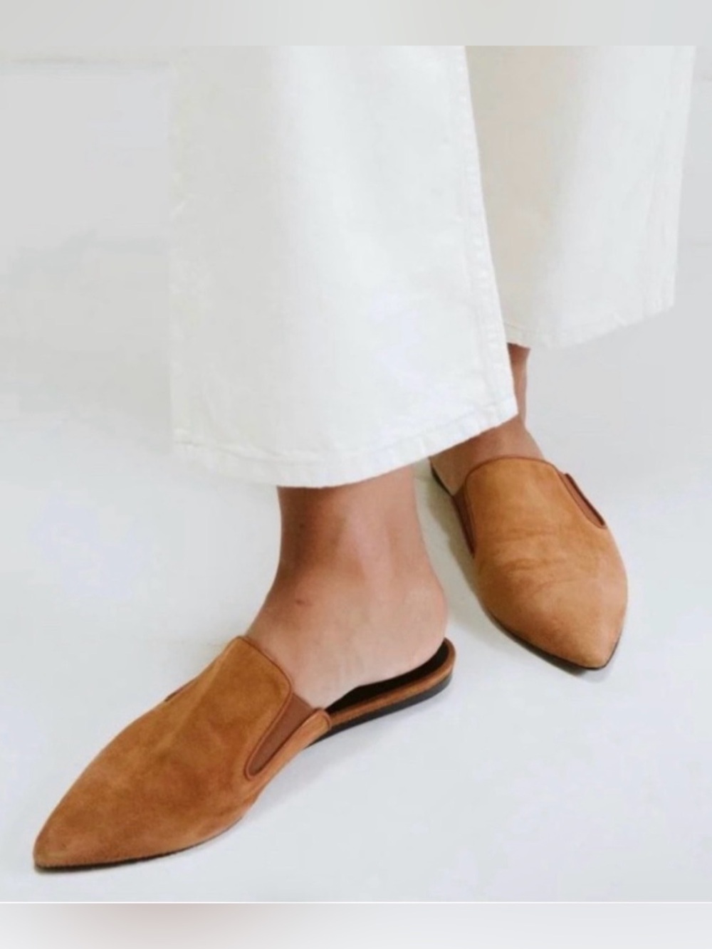 Jenni Kayne Saddle Suede Mule Slides Size 38 NEW